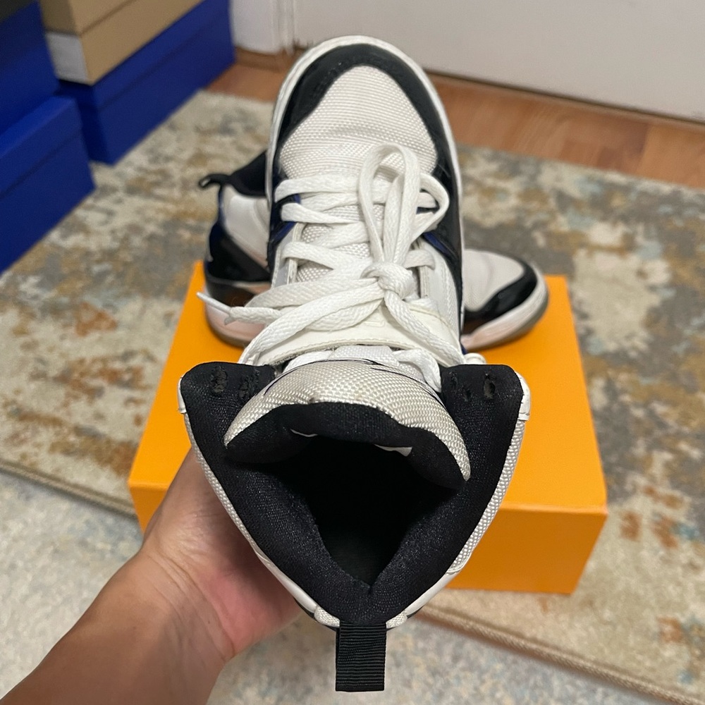 Fair Youth Size 4.5Y Air Jordan Flight 45 High Concord GS Sneakers White/Black - Picture 12 of 14